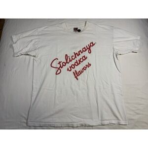 Vintage 2000s Stolichnaya Vodka Flavors Shirt Mens XL Ohranj Vanil Y2K Promo Tee
